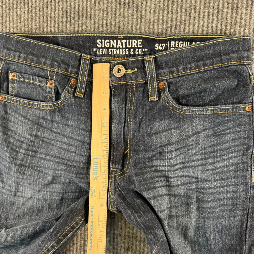 Levi Strauss Signature S47 Jeans Mens 30x30 Regular Taper Dark Wash Denim Pants - Picture 9 of 10